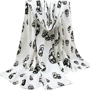 Halloween Skull Fashion Scarf - White